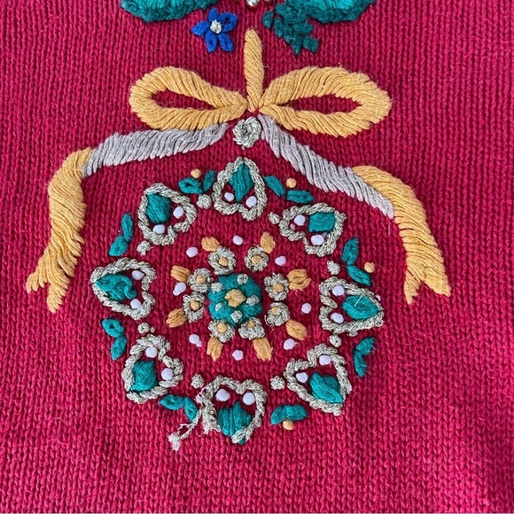 Vintage Work in Process Christmas Tree Cardigan size Large - Picture 8 of 9